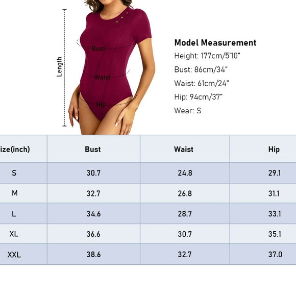 Short Sleeve V Neck Bodysuit - Picture 4 of 4